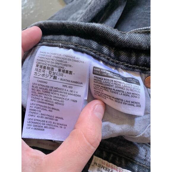 Levi's Ribcage Straight Faded Black Denim Jeans 27 - Picture 9 of 14